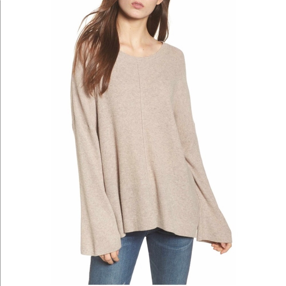 Madewell Northroad Sweater Waffle Knit Wool Alpaca Beige Oversized XS